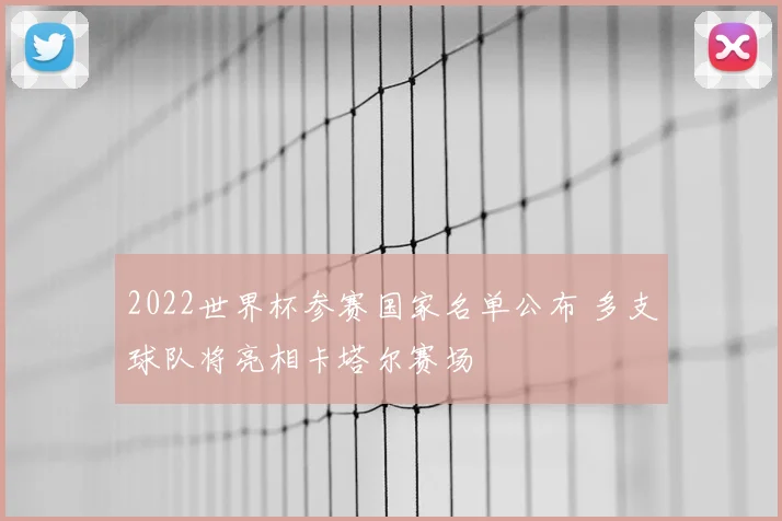 2022世界杯参赛国家名单公布 多支球队将亮相卡塔尔赛场