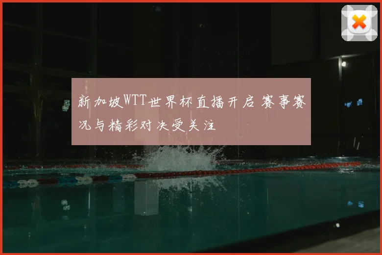 新加坡WTT世界杯直播开启 赛事赛况与精彩对决受关注